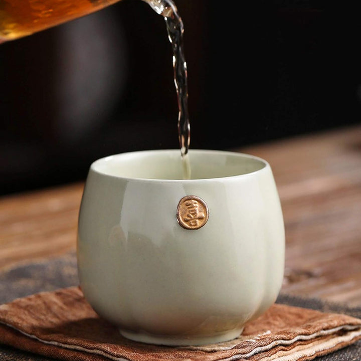 4 StüCk Keramik Teetasse Set - Japanischer Stil Ofen Gebackene Teetasse Keramik Kung Fu Teetasse Ret