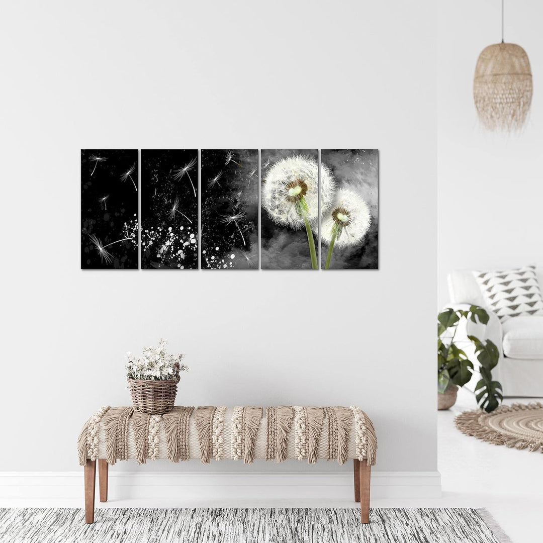 Runa Art Bild Pusteblume Wandbilder auf Vlies Leinwand 5 Teilig Wanddekoration Wohnzimmer Schlafzimm