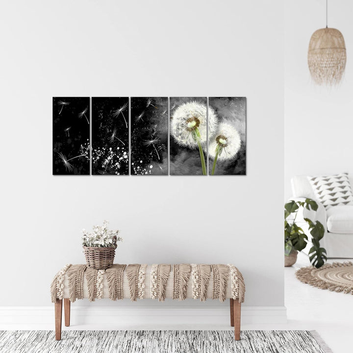Runa Art Bild Pusteblume Wandbilder auf Vlies Leinwand 5 Teilig Wanddekoration Wohnzimmer Schlafzimm