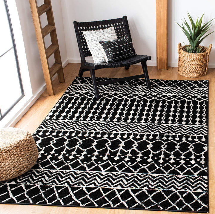 SAFAVIEH Boho Chic Teppich für Wohnzimmer, Esszimmer, Schlafzimmer - Tulum Collection, Kurzer Flor,