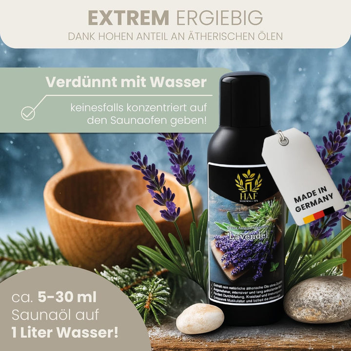 HAF Saunaaufguss Weihnachtsduft 250 ml - Sauna Aufgussmittel mit natürlichen ätherischen Ölen - Saun