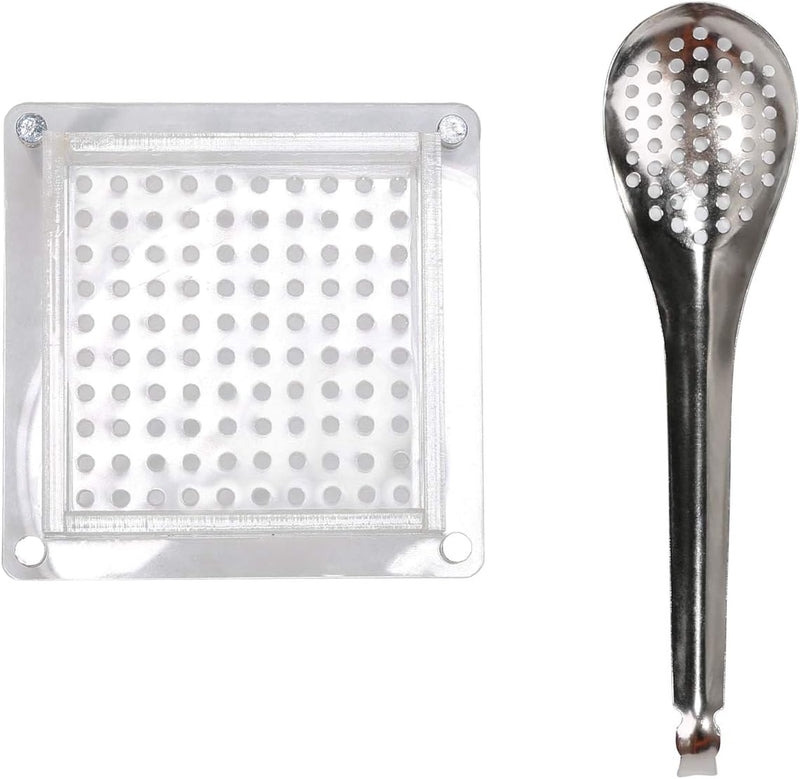 DUEBEL Caviar Maker Box, Molekulare Gastronomie Kit | 100 Löcher Roe Sossenspender mit Sieblöffel We