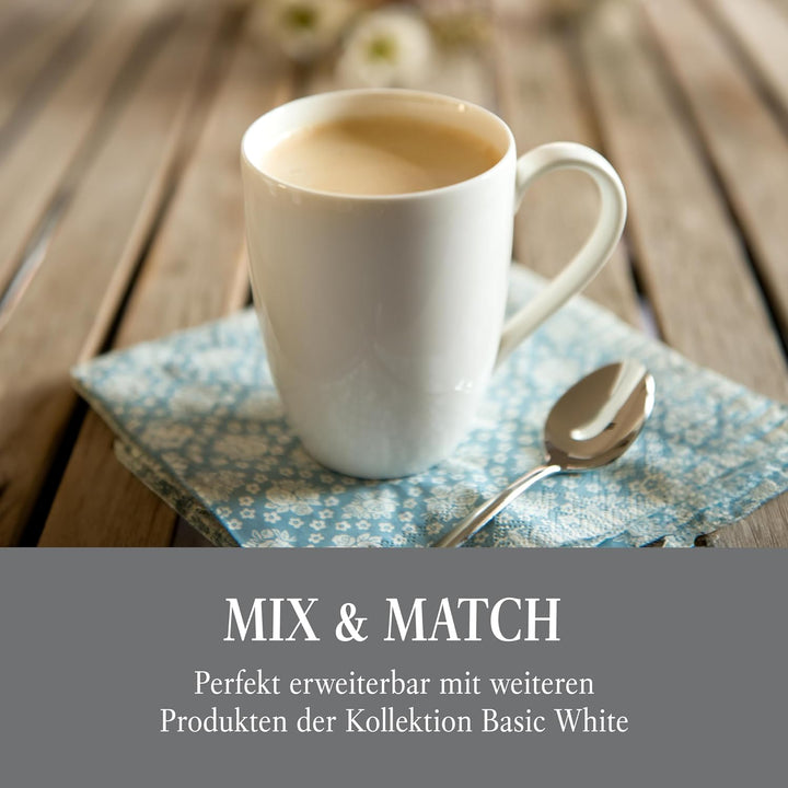 vivo by Villeroy &amp; Boch – Basic White Tassen Set, 6 Personen, spülmaschinenfest, 260ml, Kaffeebecher