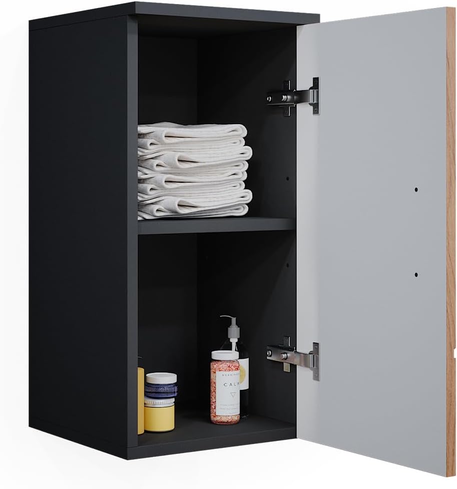 Vicco Badschrank Irma, Anthrazit/Eiche, 30 x 59 cm Anthrazit 30x59 cm, Anthrazit 30x59 cm