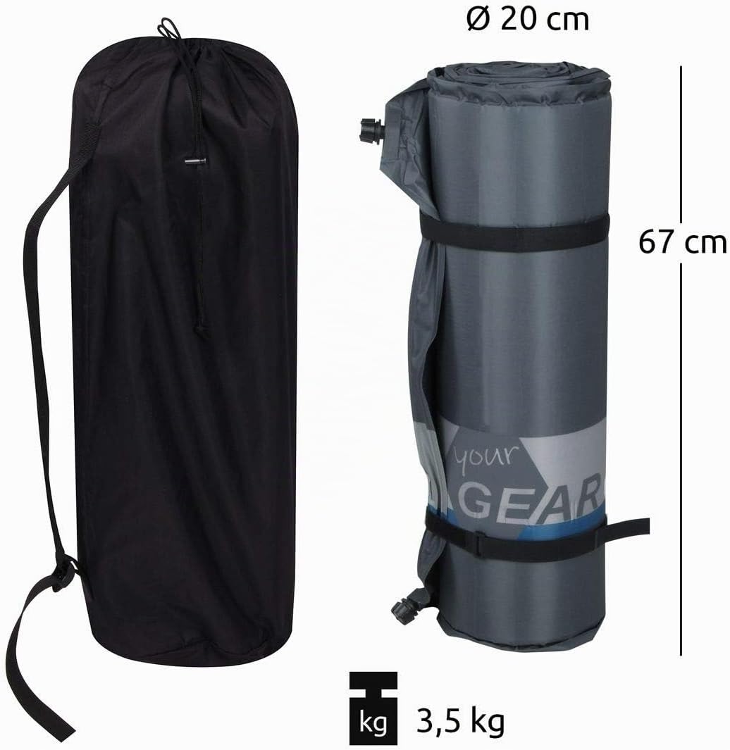 your GEAR ISO 1000 - selbstaufblasbare Isomatte 200x63x10 cm – Komfortable Isomatte selbstaufblasend
