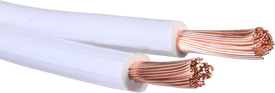 Misterhifi 30 m Lautsprecherkabel 2 x 2,5 mm², Litze: 2 x 78 x 0,2 mm, weiss isoliert, 99,99% OFC Ku