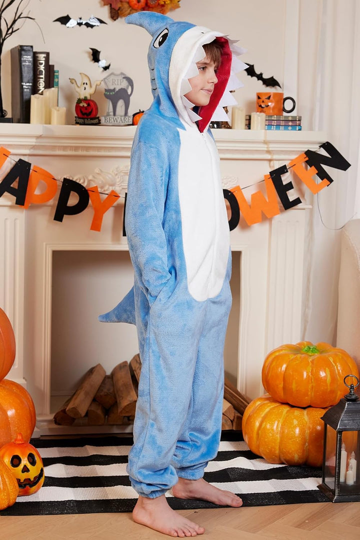 BesserBay Kinder Fleece Onesie mit Kapuze Warm Jumpsuit Jungen Mädchen Unisex Tiere Overall 1-12 Jah