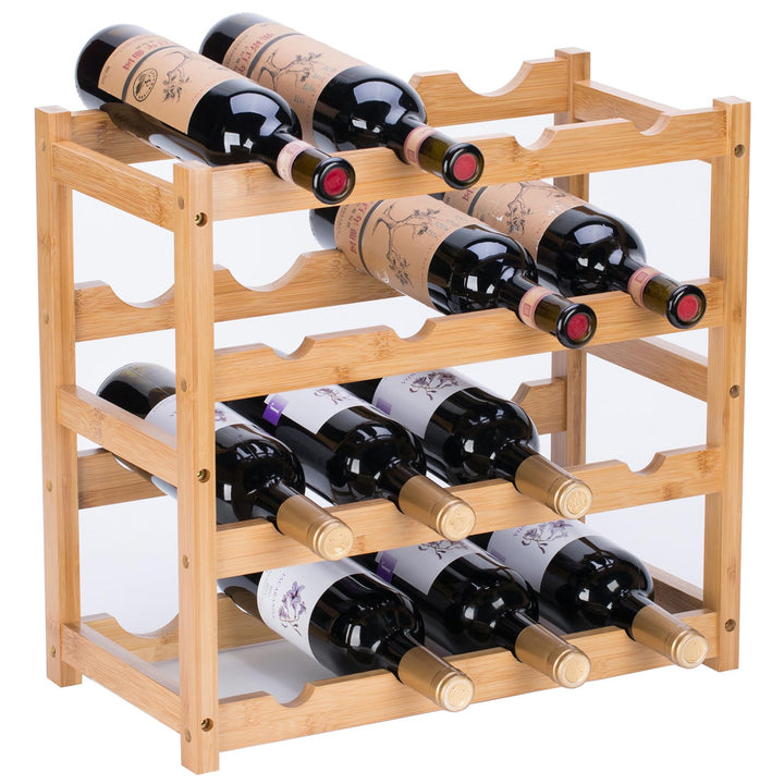 Weinregal, Klein Flaschenregal Lagerung Halter, Natürliche Flaschenhalter aus Bambus, Wein Flaschen