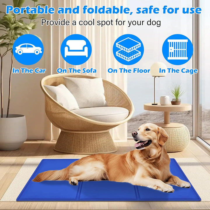 Selbstkühlende Kühldecke für Hunde 90x50cm, Sicher und Nicht-Giftiges Gel, ideal für Sommer, Zuhause