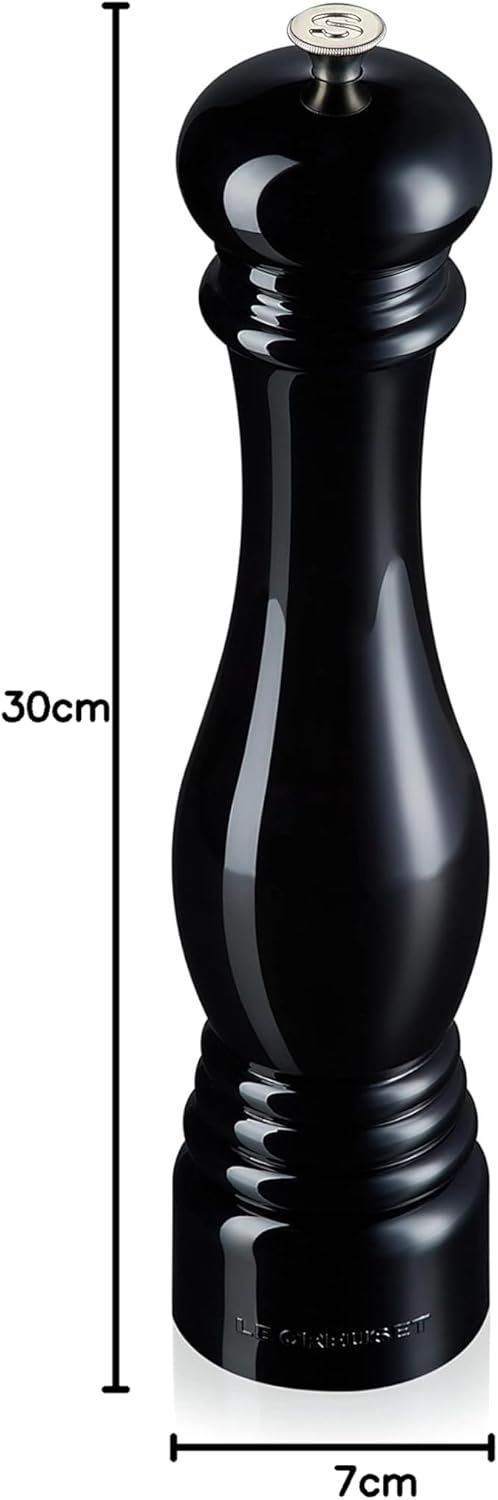 Le Creuset Classic Salzmühle, Gross, Robuster ABS-Kunststoff, Korrosionsbeständig, 518 g, Schwarz gl
