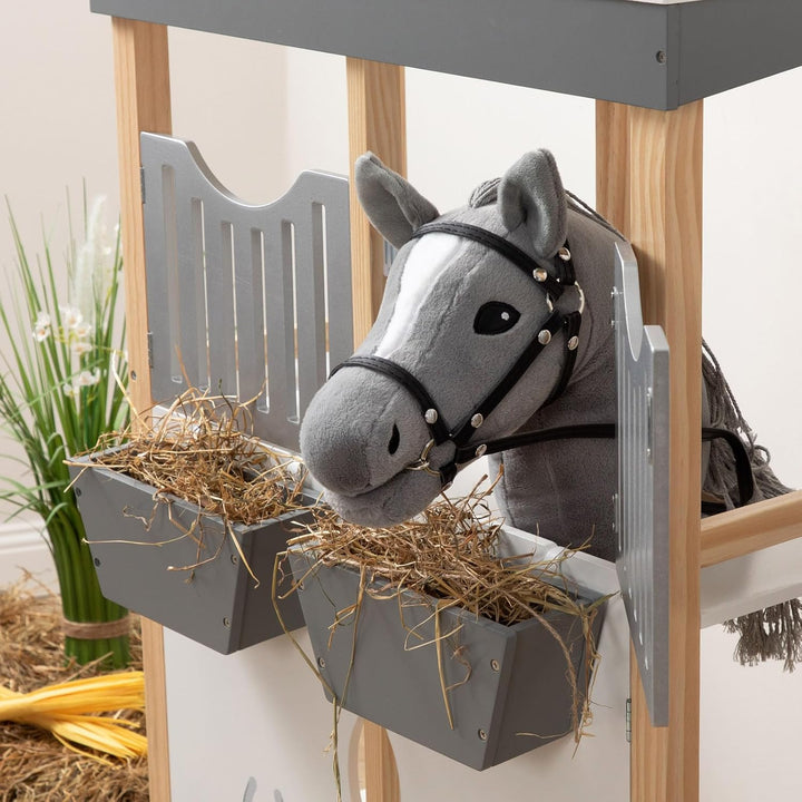 Ella & Piet® Hobby Horse Pferd Smokey mit Trense und Aufbewahrungsbeutel Steckenpferd Springpferd Sp