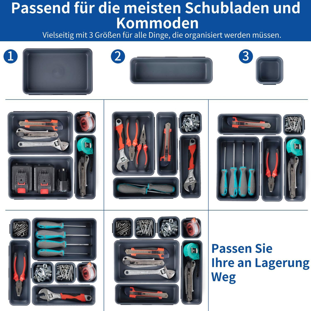 45 Stück Werkzeugkoffer Leer Organizer Sortierbox, Werkzeugaufbewahrung Schubladen Ordnungssystem We