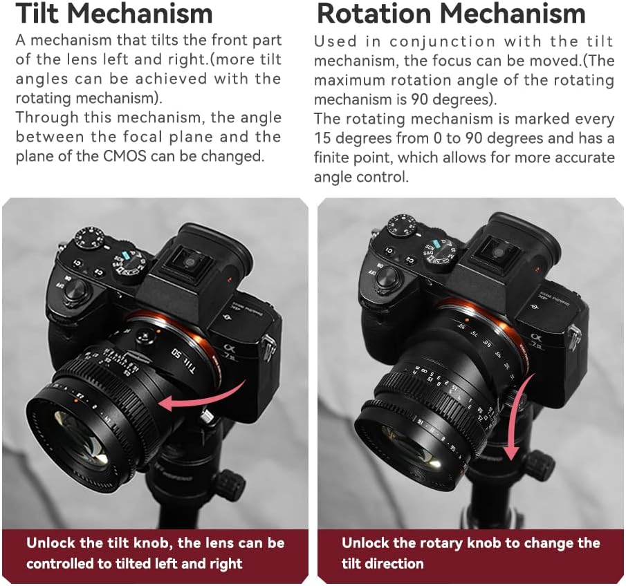 TTartisan 50mm F1.4 Tilt-Objektiv, kompatibel mit Canon RF-Mount spiegellosen Vollformatkameras EOS-