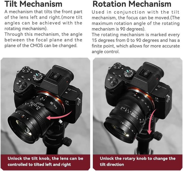 TTartisan 50mm F1.4 Tilt-Objektiv, kompatibel mit Canon RF-Mount spiegellosen Vollformatkameras EOS-