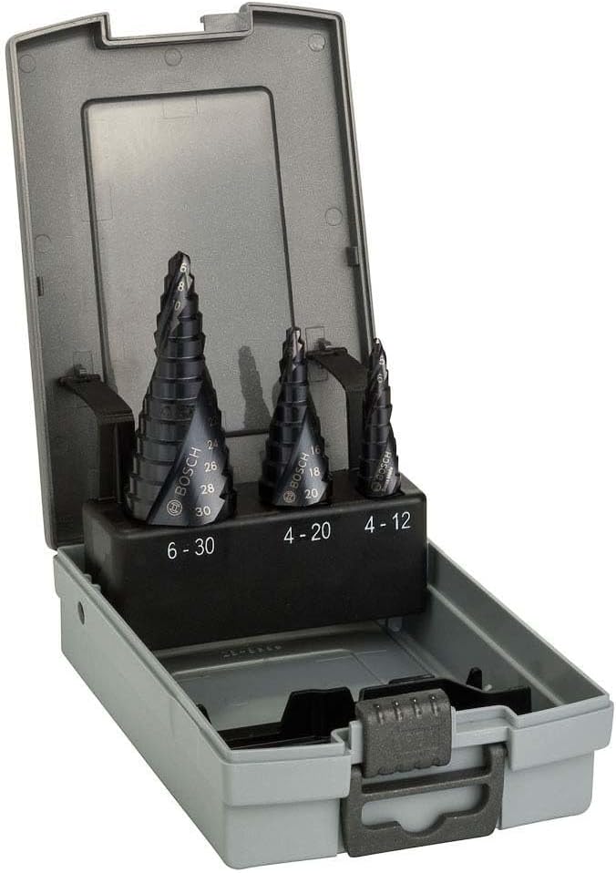 Bosch Professional3tlg. Stufenbohrer-Set HSS-AlTiN mit 3-Flächen-Schaft