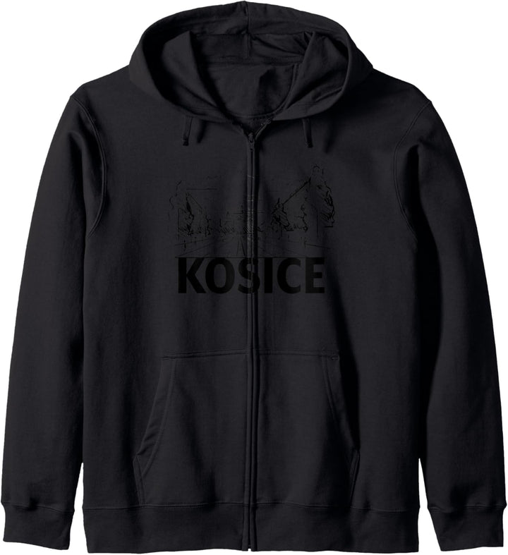 Kosice Slowakei City Skyline Silhouette Umrissskizze Kapuzenjacke