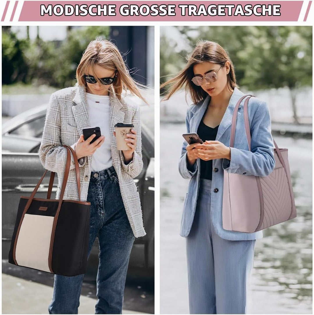 VX VONXURY Handtasche Damen Mittelgross Laptoptasche 15,6 Zoll Arbeitstasche Shopper Lehrertasche Sc