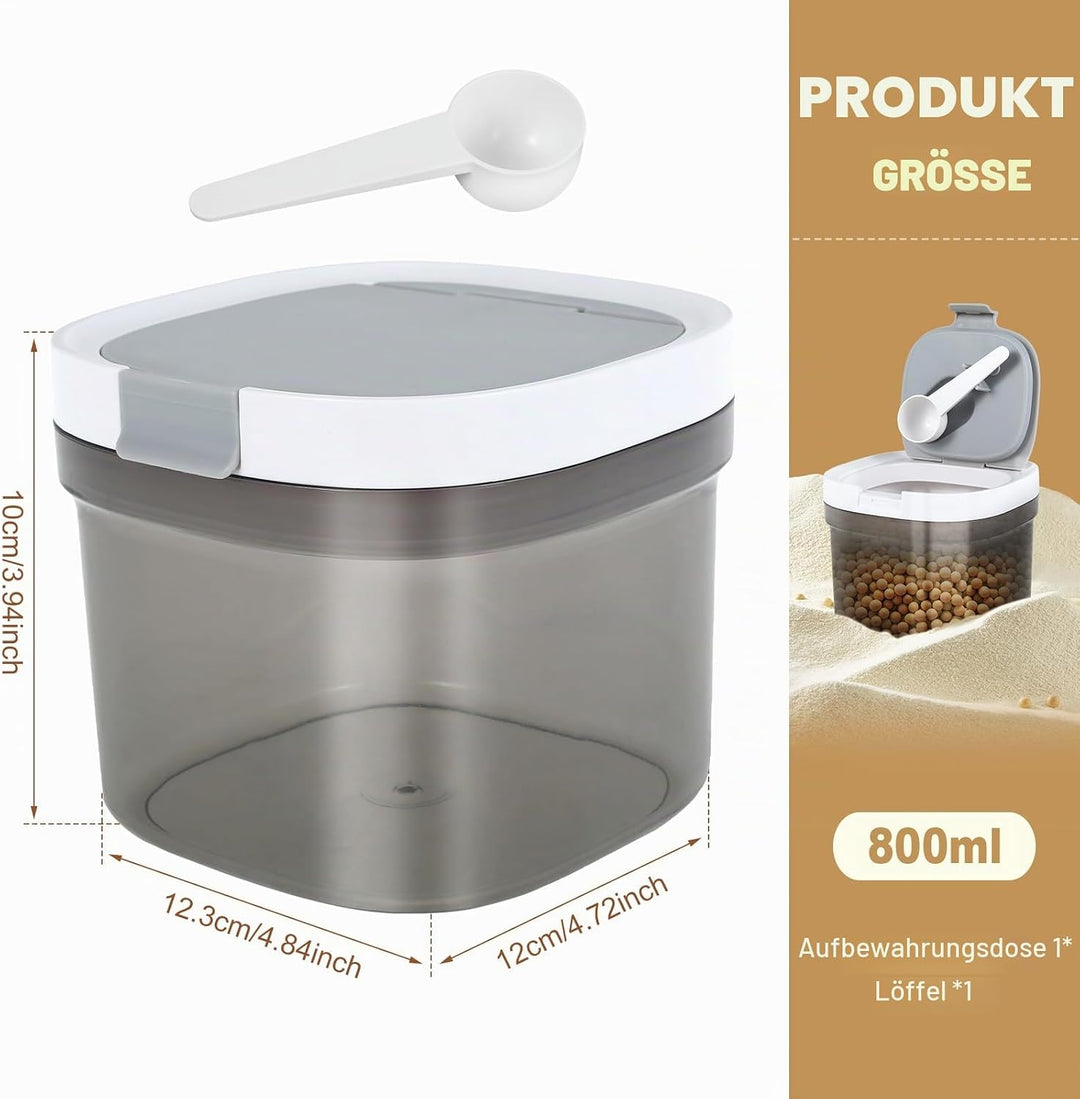 800ml Kaffeedose,Kunststoff Lebensmittel Lagerung Container mit luftdichten Deckel und Löffel,Dauerh