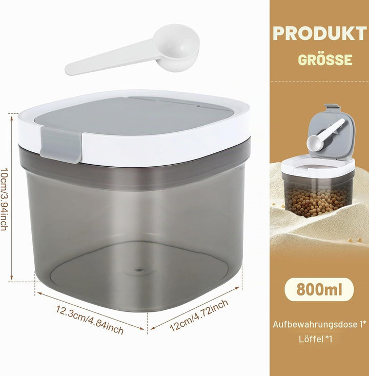 800ml Kaffeedose,Kunststoff Lebensmittel Lagerung Container mit luftdichten Deckel und Löffel,Dauerh