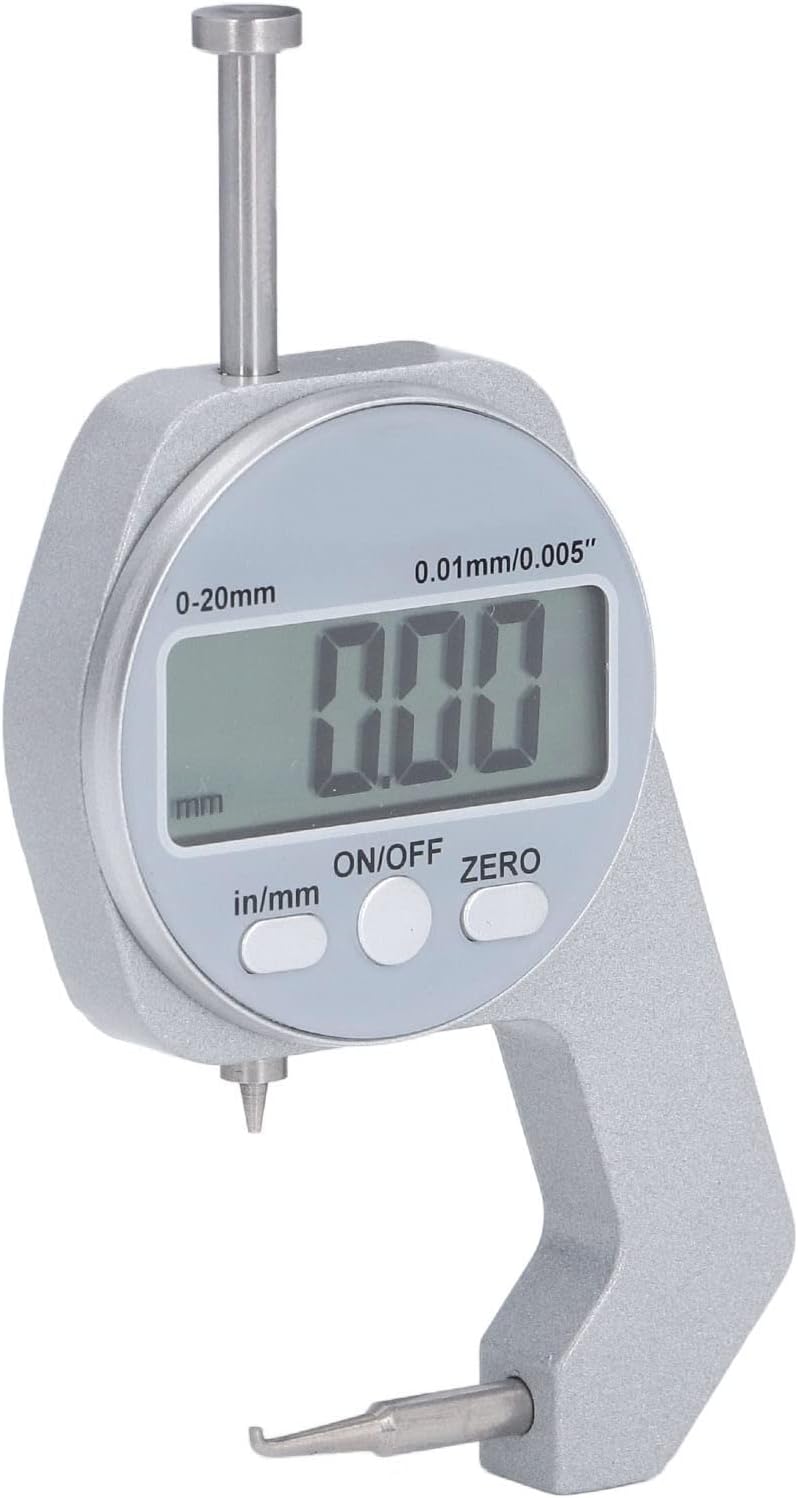 Dickenmesser, EVTSCAN Dickenmesser 0-20 mm Bereich Digitalanzeige Mini-Dickenmesser mit kleiner gebo