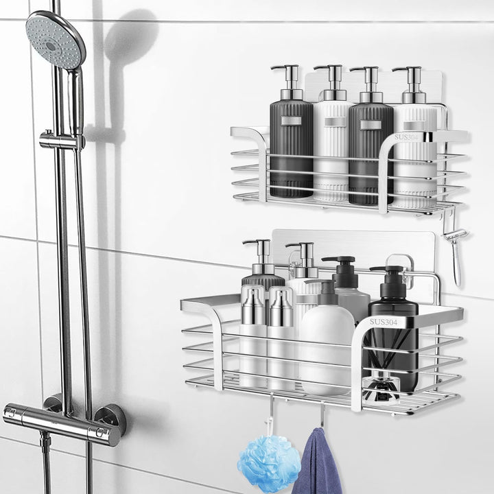Carehabi Duschablage Ohne Bohren 2 Stück Badezimmer Organizer Duschregal Ohne Bohren Edelstahl Dusch