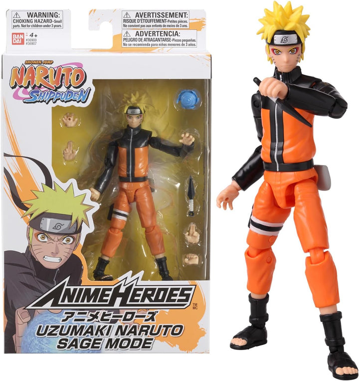 BANDAI - Anime Heroes - Naruto Uzumaki im Eremiten-Modus (Sage Mode) - Offizielle Lizenz Naruto Ship