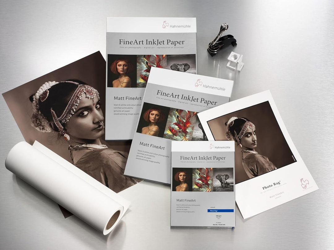 Hahnemühle 10641602 Digital FineArt Photo Rag Papier, 188 g/m², DIN A3, 297 x 420 mm, weiss, 297 x 4