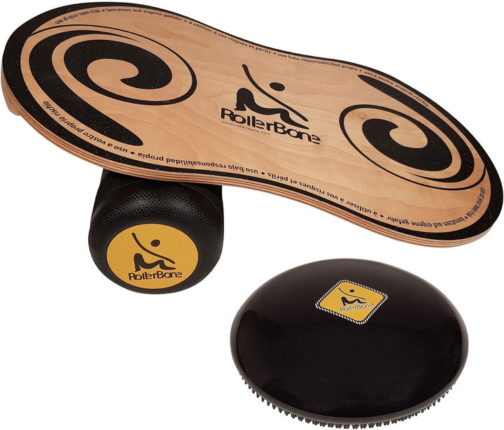 RollerBone 1.0 Pro Set + Softpad – Balance Board & Balance Trainer für Fitnesstraining