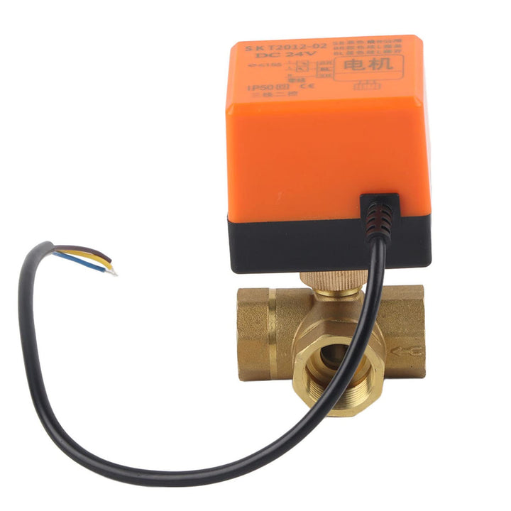 Elektrisches Gleichstromkugelventil, Messing 24V G3 / 4 3-Wege-Kugelhahn für Lüfterspule der Klimaan