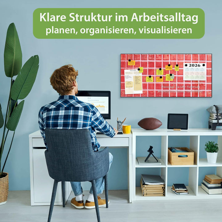 banjado Magnettafel schwarz 78 x 37cm / Magnetwand Metall/Magnetpinnwand als Memoboard/Pinnwand Magn