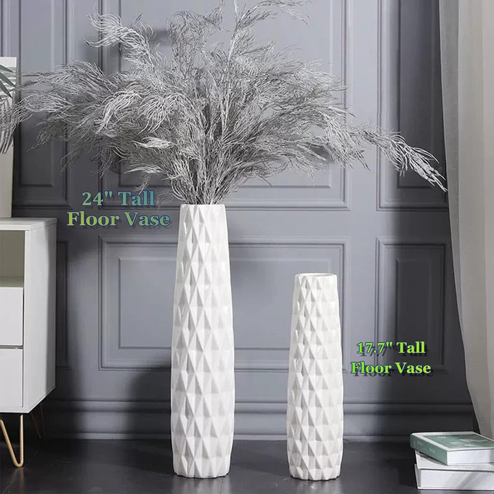 KSYGINXD Weisse Bodenvase, 45,7 cm hoch, dekorative Tischvase aus Keramik, für Wohnzimmer, stabiler