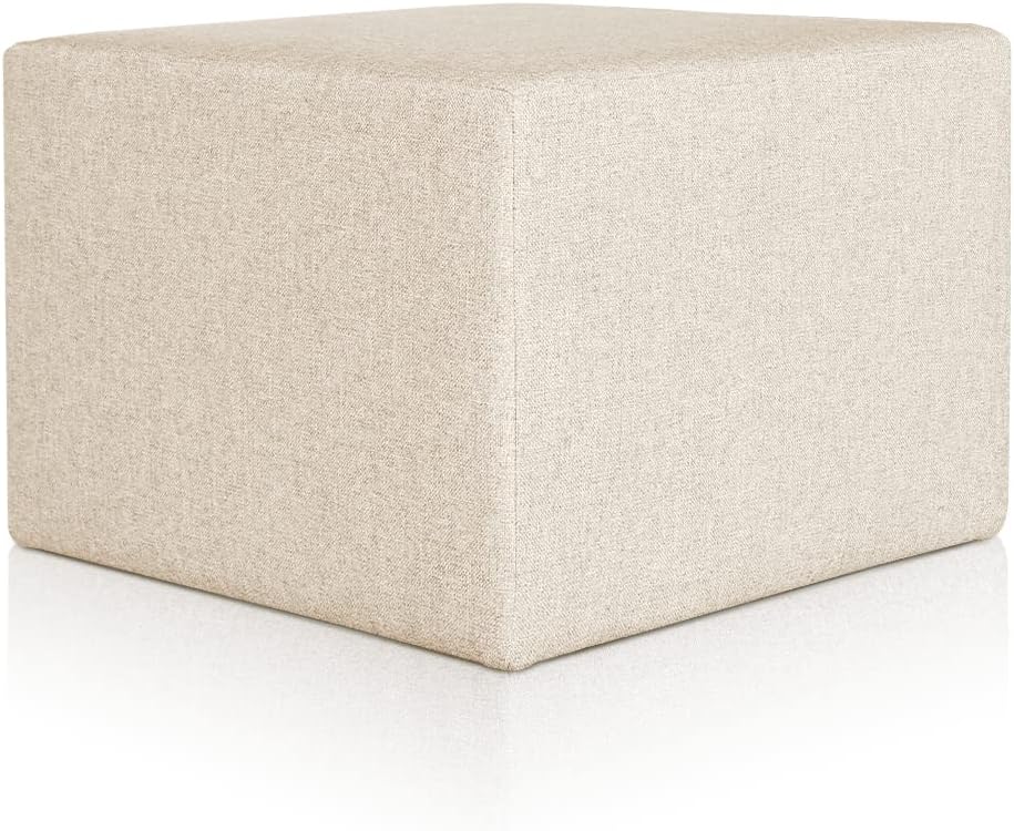 Deshome Pouf hocker Fussstütze 63x63x44 cm Wasserabweisender Stoff: Modernes Design Pouf für Sofa Wo