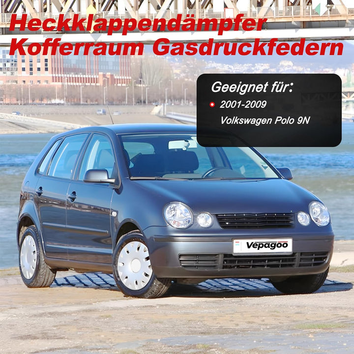 Vepagoo Heckklappendämpfer Gasdruckfedern für Polo 9N 2001-2009 kofferraum dämpfer OEM-Teilenummer: