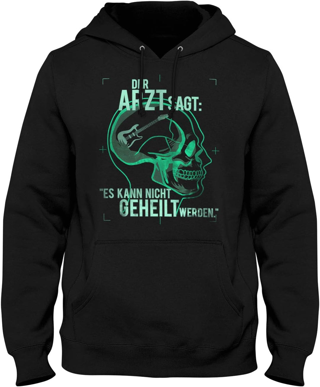 Fashionalarm Herren Kapuzenpullover - Der Arzt SAGT es kann Nicht geheilt Werden - E-Gitarre | Fun H