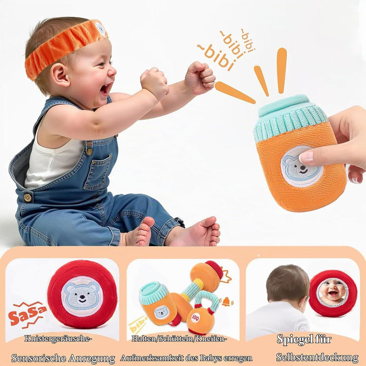 Gdbykds Rattle Gym Plüsch 6 Stück Set 0-12 Monate Babyspielzeug - Fitness Themen Sensorische Rattle