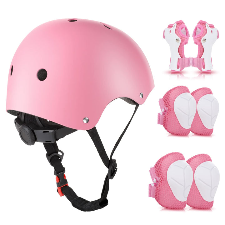 WayEee Knieschoner Kinder mit Helm, Schonerset Kinder 3-10 Jahre, Knieschützer Inliner Kinder Schutz