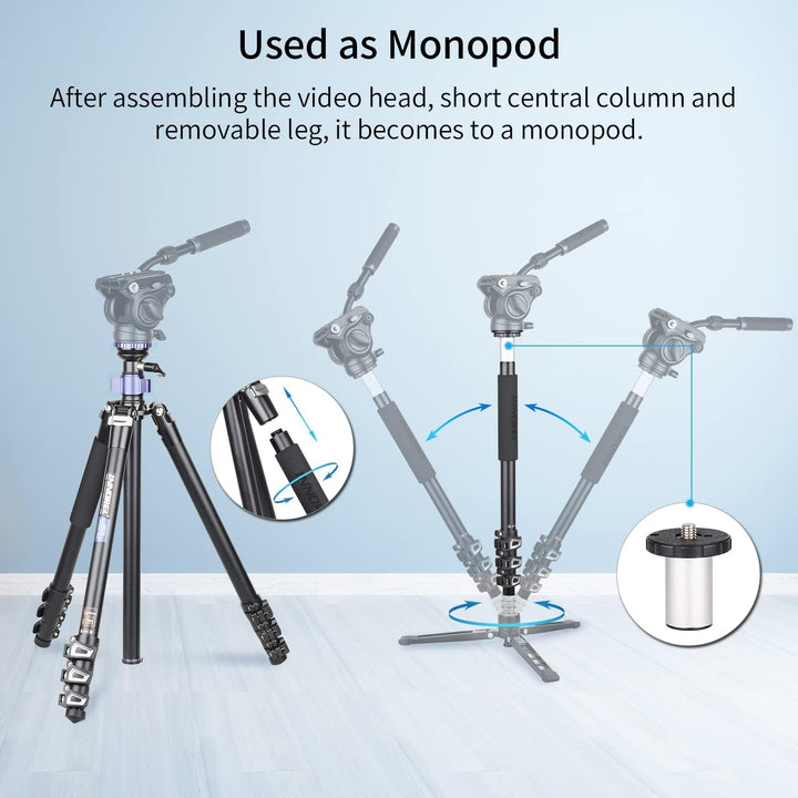 INNOREL MT70 Professionelles, multifunktionales, kompaktes Videostativ mit Fast Flip Buckle 360-Grad