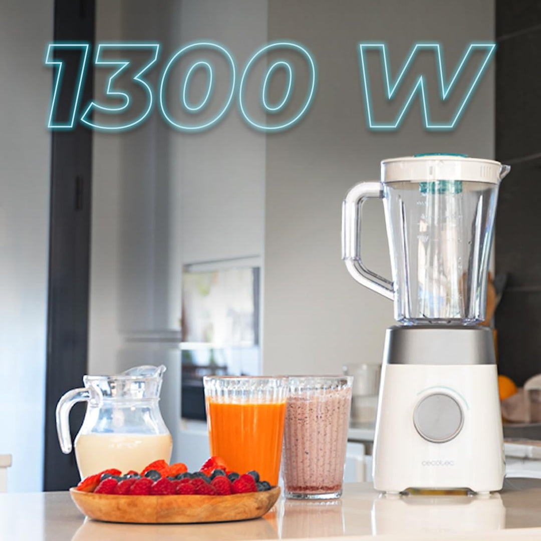 Cecotec Standmixer mit Krug 1,5 l Black Titanium 1300 Max W. 1300 W maximale Leistung, 20.000 U/min,