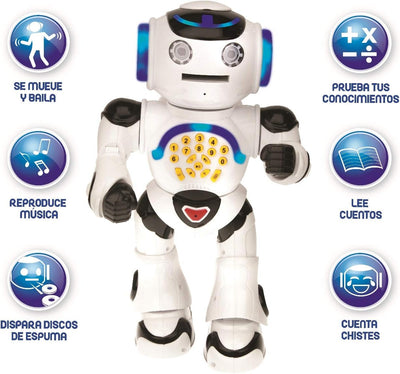 Lexibook Powerman Roboter, Weiss (ROB50ES) - Spanische Version, ROB50ES