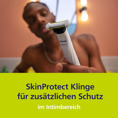 Philips OneBlade Intimate, SkinProtect Ersatzklinge, für OneBlade, langlebige Klinge aus Edelstahl,