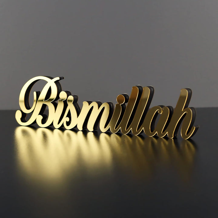 iwa concept Bismillah Gold | Heimdekoration oder islamische Dekoration für Tisch oder Regale | Heimd