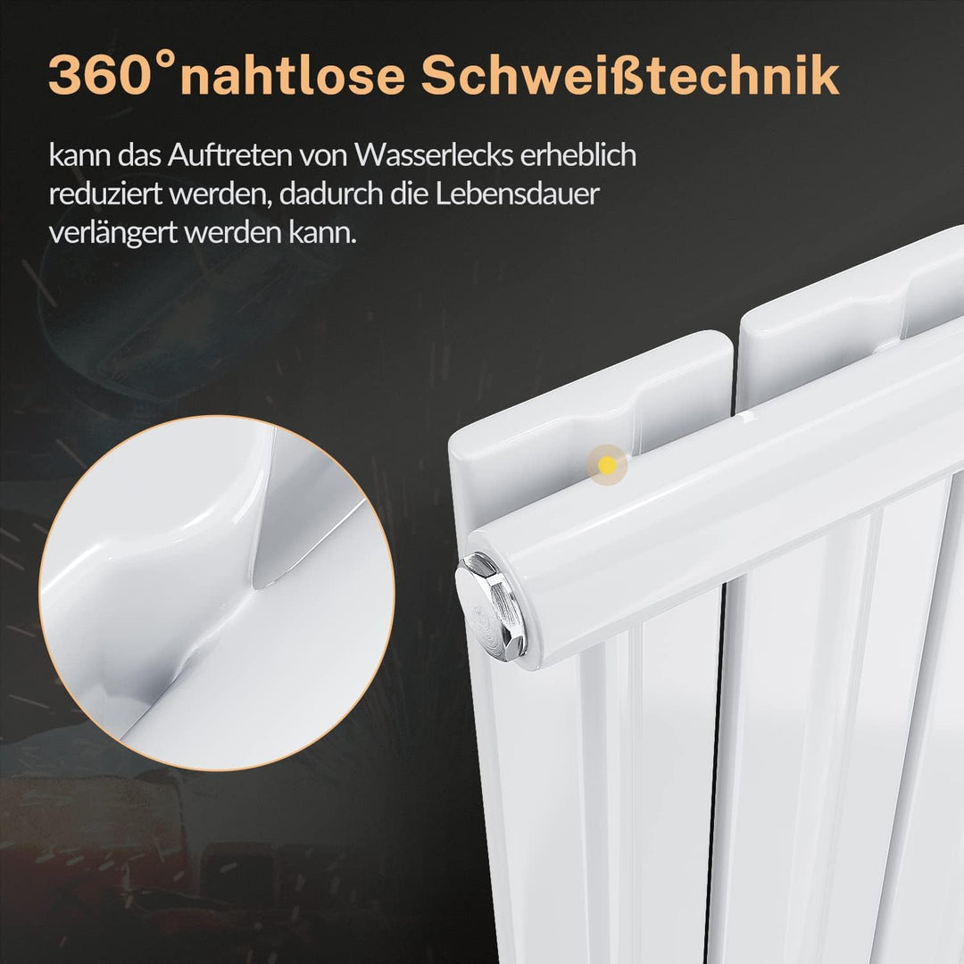 ELEGANT Paneelheizkörper Horizontal 630 x 616 mm Weiss Badezimmer/Wohnraum Einlagig Horizontal Heizk