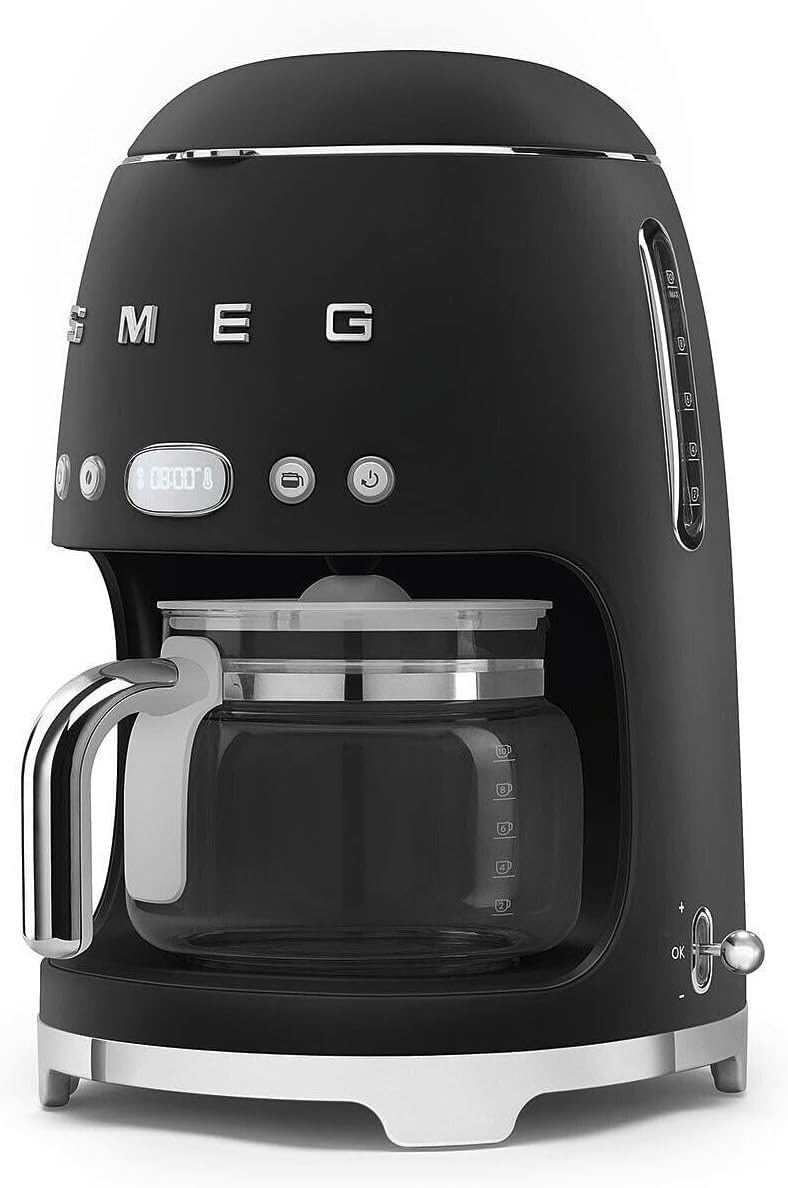 SMEG - Máquina de Café de Filtro, Anni 50, Preto mate DCF02BLMEU Mattschwarz, Mattschwarz