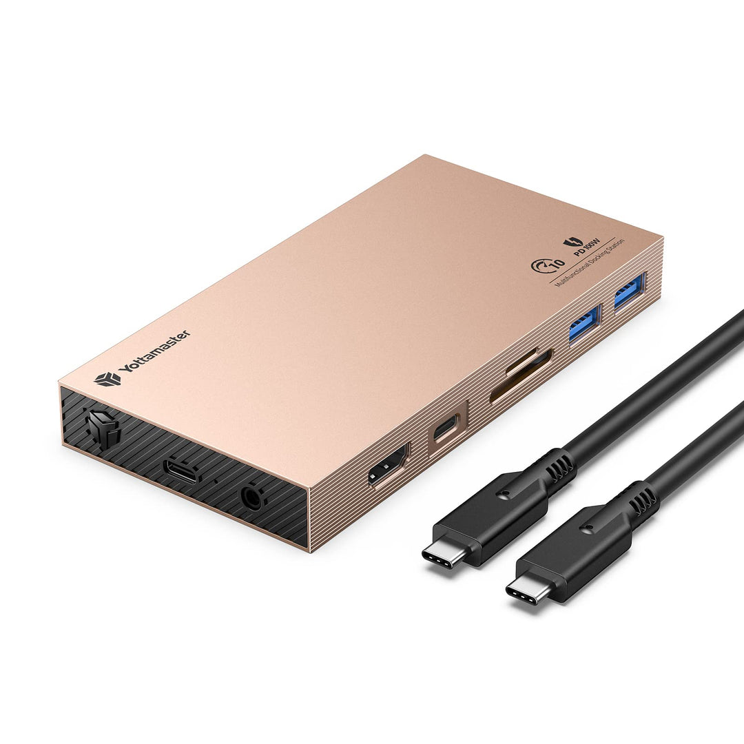 Yottamaster USB C Docking Station mit NVMe Gehäuse, 10-in-1 USB C Hub 10Gbps Unterstützung 4K@30Hz H
