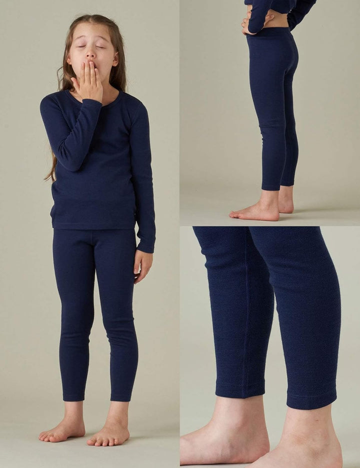 LAPASA Kinder 100% Merinowolle Thermounterhemd Unterhosen, Premium Merino Wolle Warme Thermounterwäs