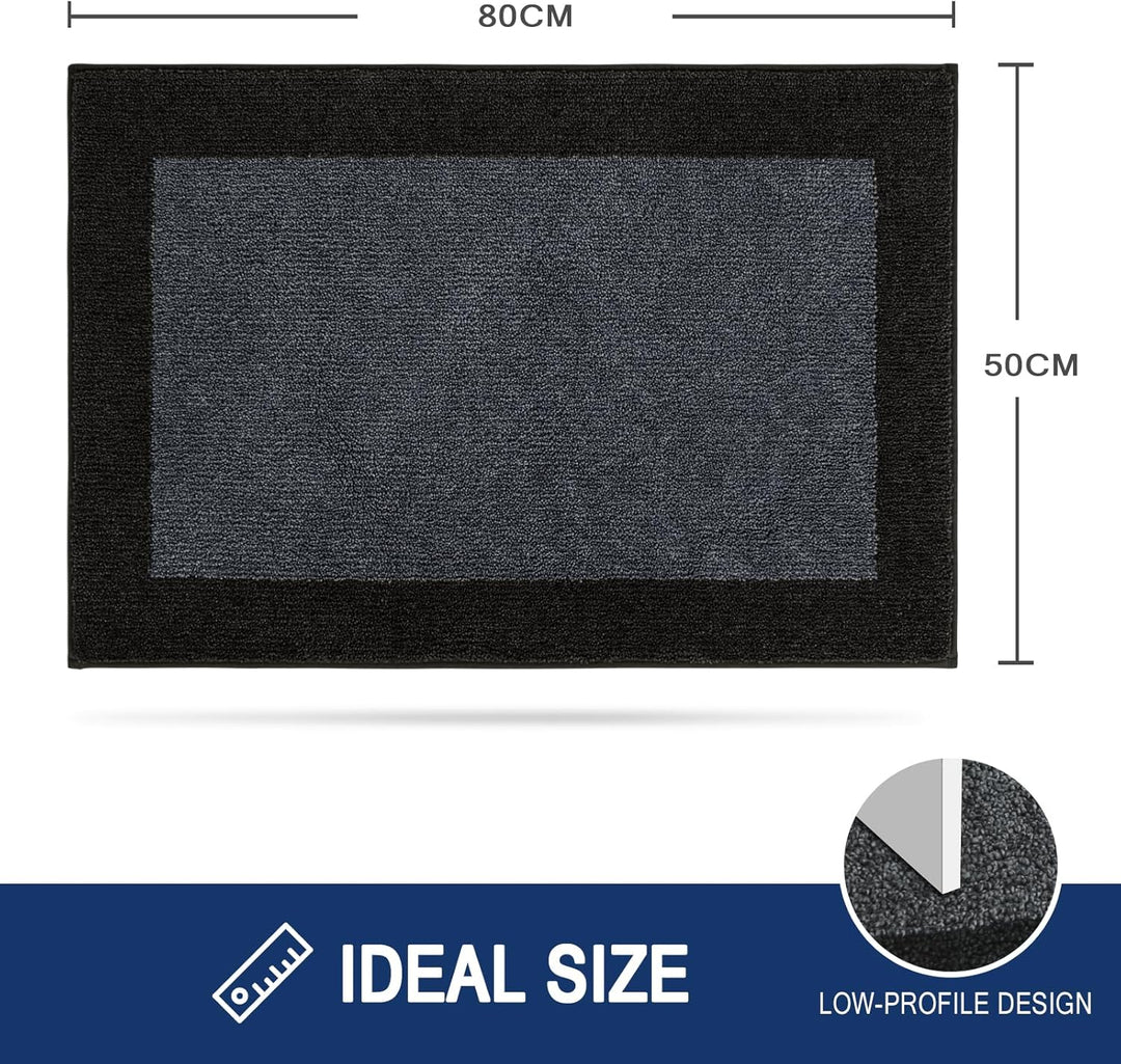 FCSDETAIL Schmutzfangmatte Innen 50 x 80 cm, rutschfeste Fussmatte, waschbar Sauberlaufmatte, absorb