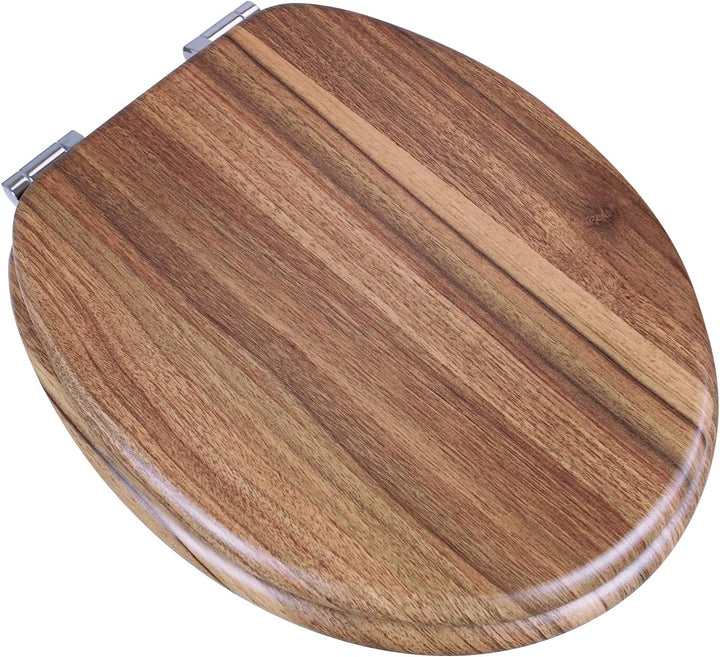 WC Sitz mit Absenkautomatik, Toilettendeckel aus MDF Holz, Stabil Klodeckel mit Soft Close, Toilette