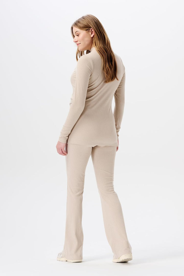 Noppies Damen Heja Flared Rib Pants OTB Jeans S Light Sand - N147, S Light Sand - N147