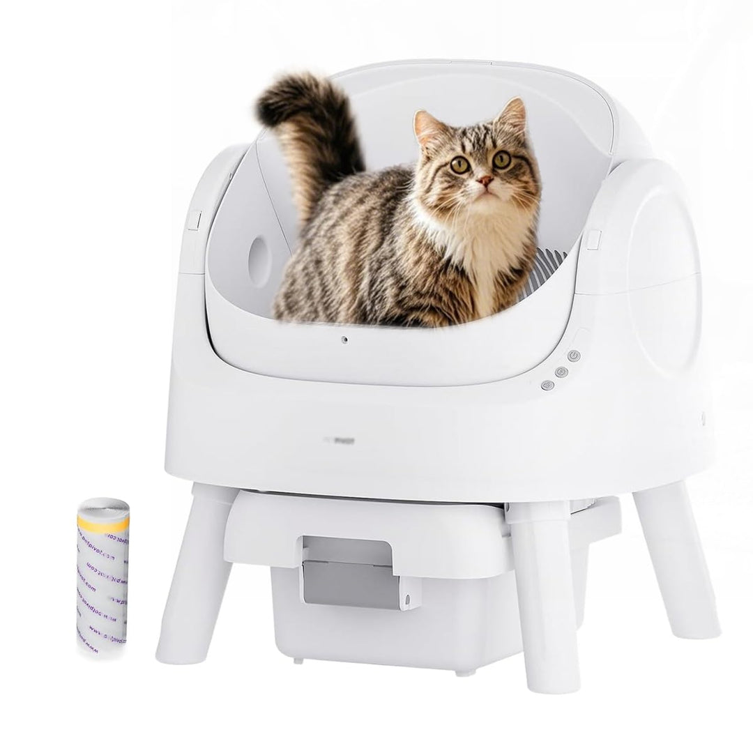 PetPivot Selbstreinigende Katzentoilette mit Offenem Design, Automatische und Manuelle Modi, Soforti