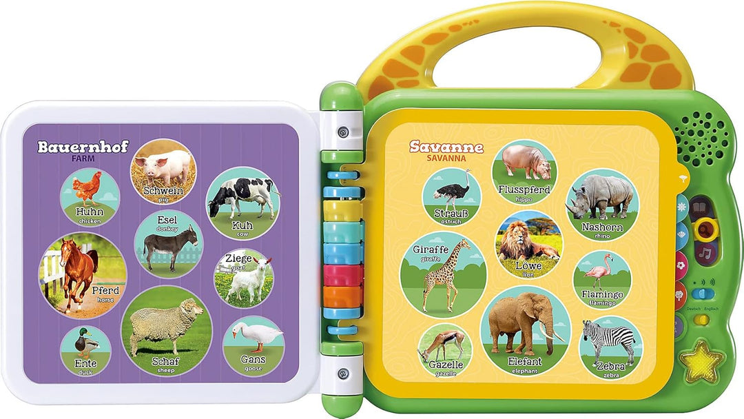 VTech Baby Mein 100-Wörter-Buch – Interaktives Bilderbuch zum Lernen erster Wörter mit 12 bilinguale